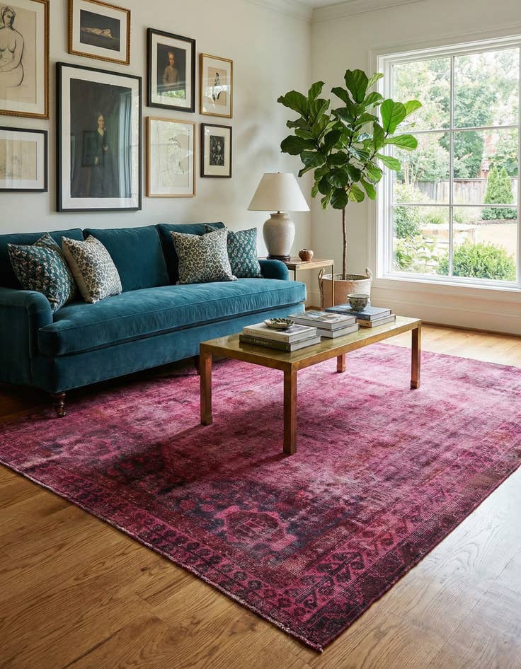 Detail image of  7' x 9' 2  Hand Knotted Ultra Vintage Persian Wool Rug