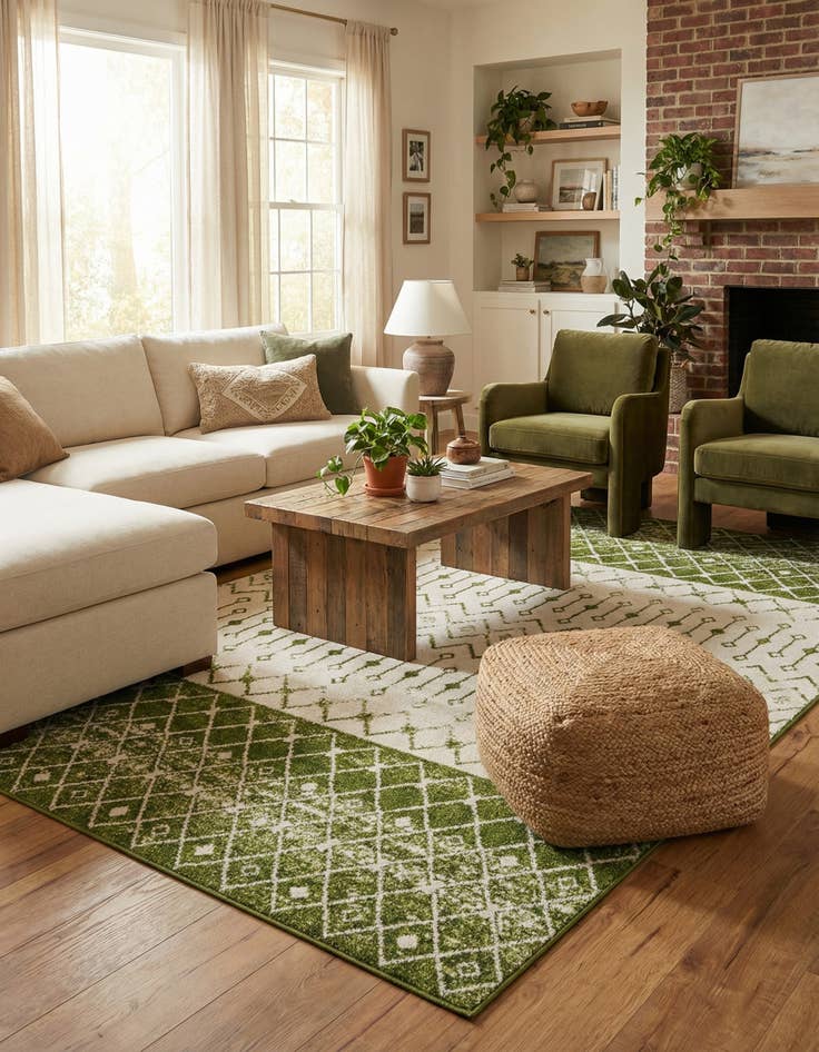 Detail image of  9' x 12' Moroccan Trellis Rug