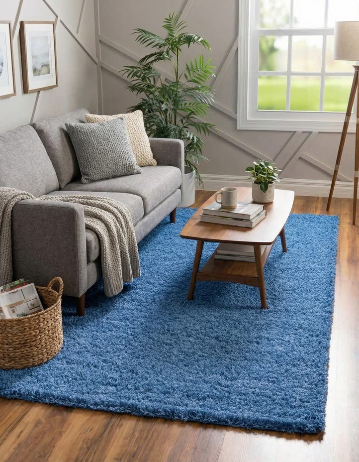 6' x 9' Solid Shag Rug
