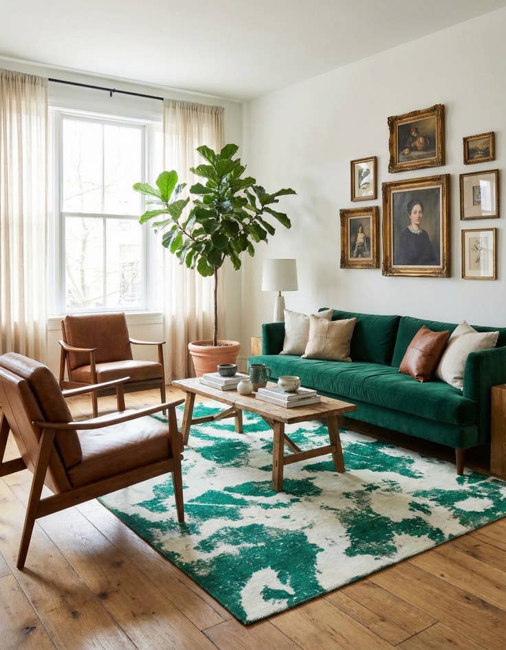 Detail image of 5' 7 x 8'  Hand Knotted Ultra Vintage Persian Wool Rug