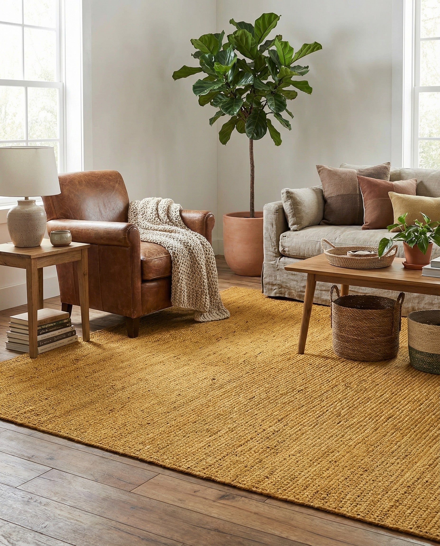  7' 1 x 10'  Hand Braided Jute Rug