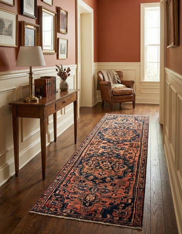2' 8 x 9' 7 Hamedan Wool Runner Rug