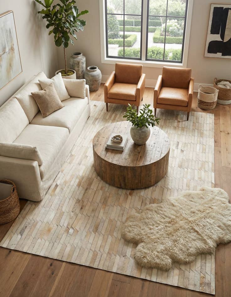 Detail image of  4' 5 x 6' 5 Cowhide Rug