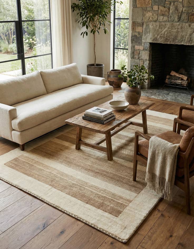 Detail image of 4' 10 x 6' 10 Hand Knotted Gabbeh Wool Rug