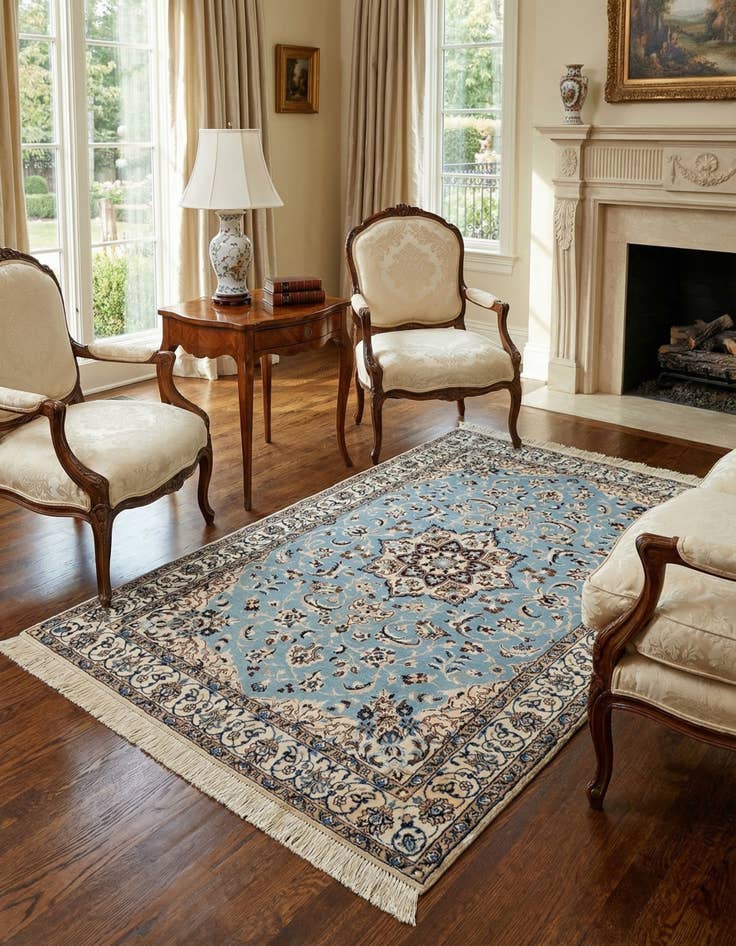 Detail image of 3' 3 x 5' Hand Knotted Nain Persian Rug