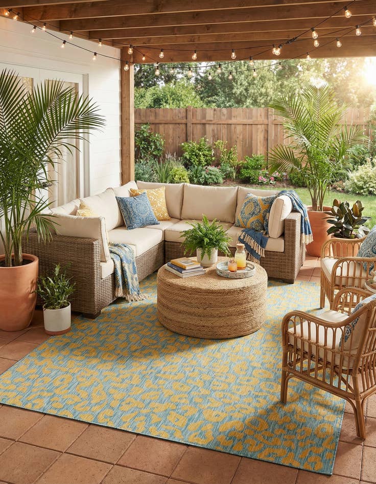 Detail image of 9' x 12'  Washable Safari Indoor / Outdoor Rug