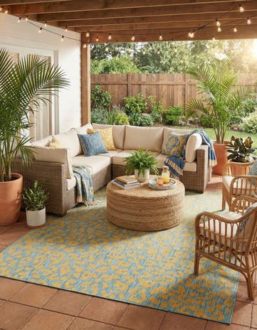 9' x 12' Easy-Clean Safari Indoor / Outdoor Rug