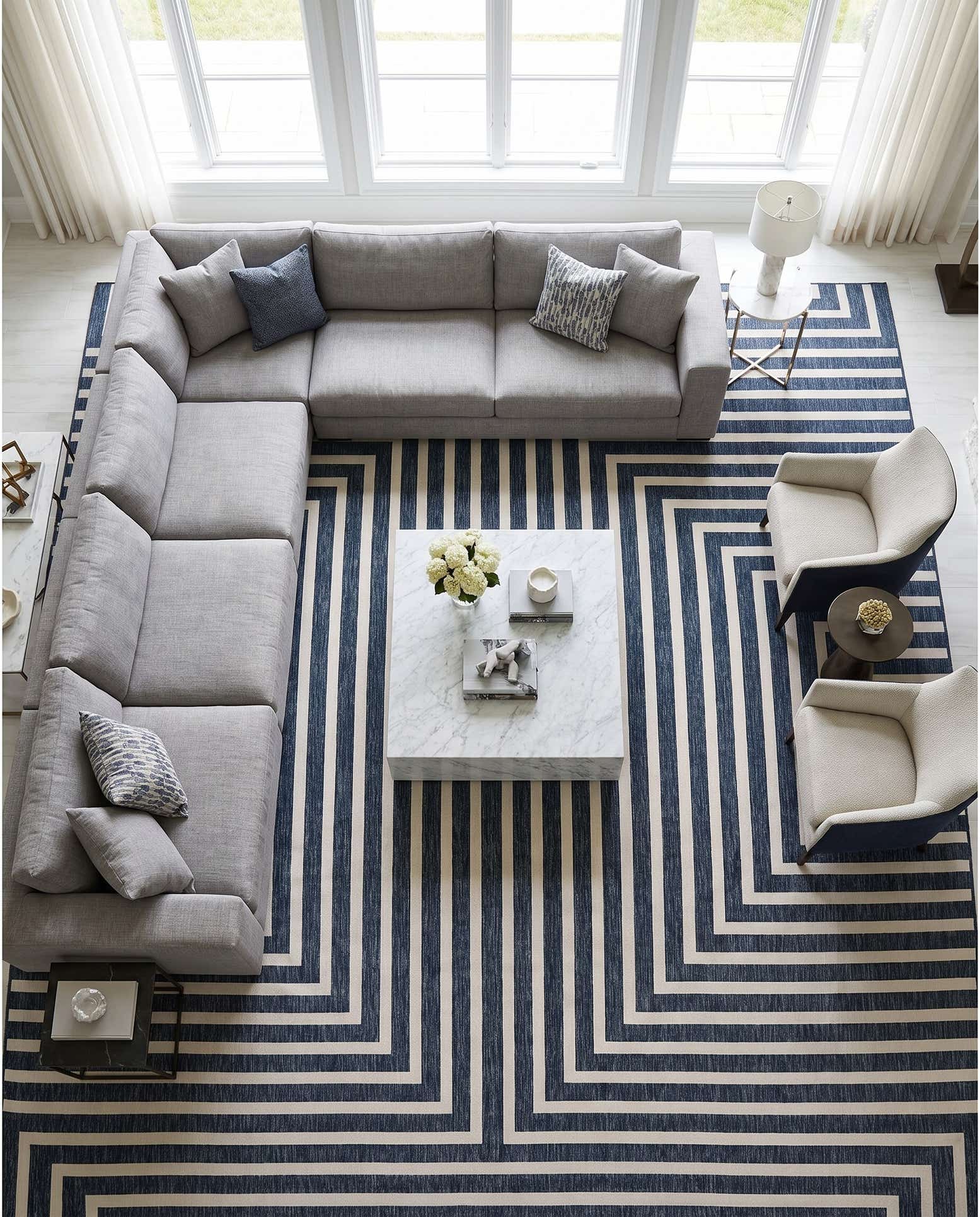 13' x 13' Easy-Clean Modern Indoor / Outdoor Square Rug