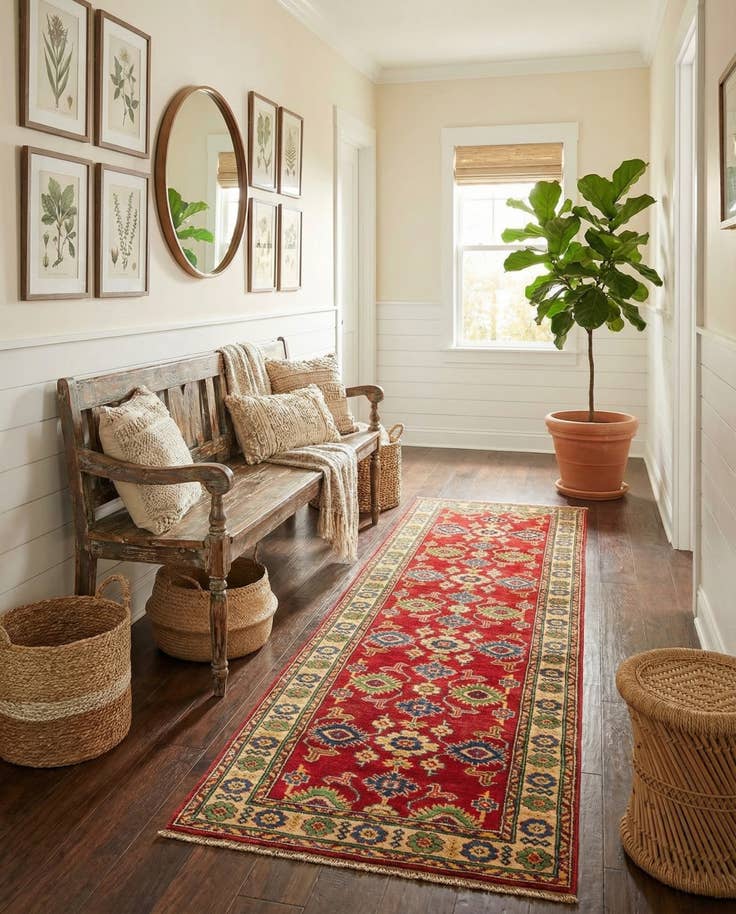 Detail image of 2' 8 x 9' 8 Hand Knotted Kazak Runner Rug