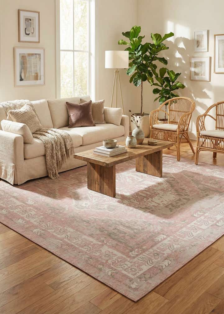 13' x 13' Easy-Clean Traditional Indoor / Outdoor Square Rug