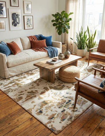 4' 9 x 7' 5 Hand Knotted Ultra Vintage Persian Wool Rug