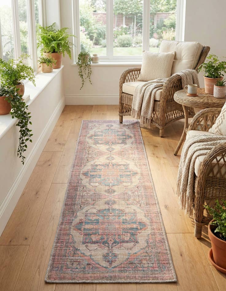 Detail image of 2' x 7' 10  Washable Nostalgia Runner Rug