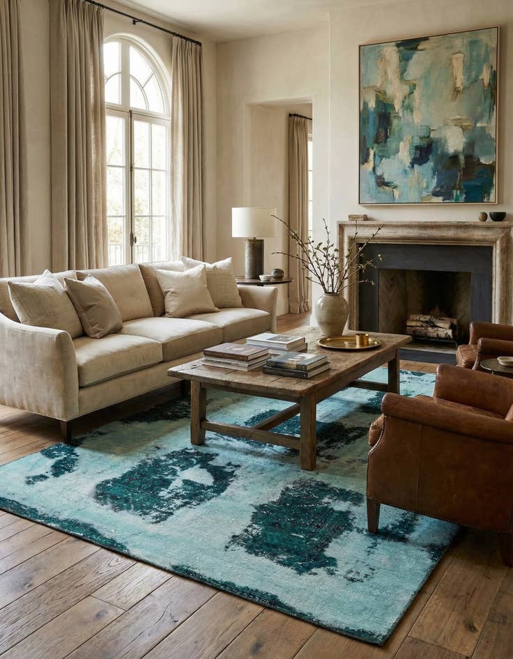 Detail image of 6' 3 x 10'  Hand Knotted Ultra Vintage Persian Wool Rug