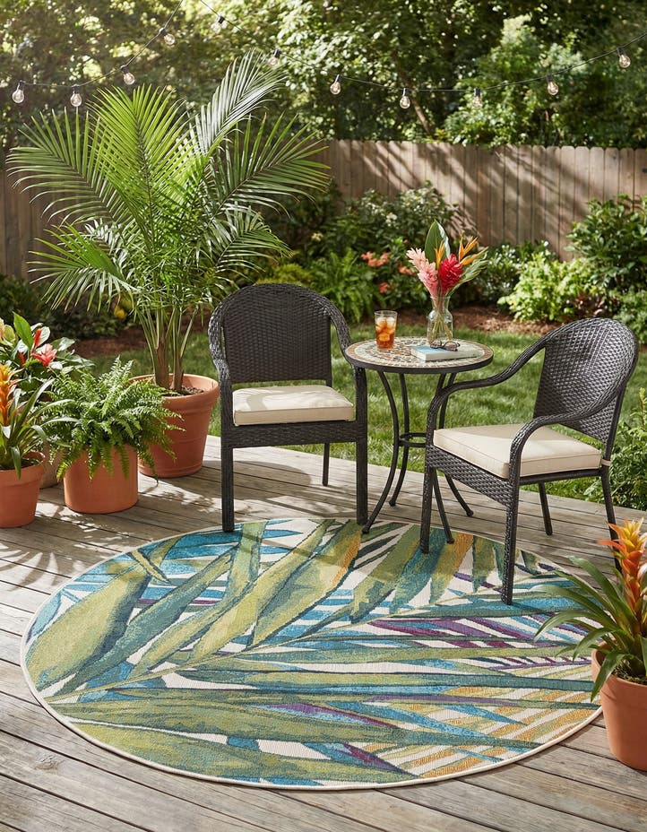 4' x 4' Easy-Clean Botanical Indoor / Outd...