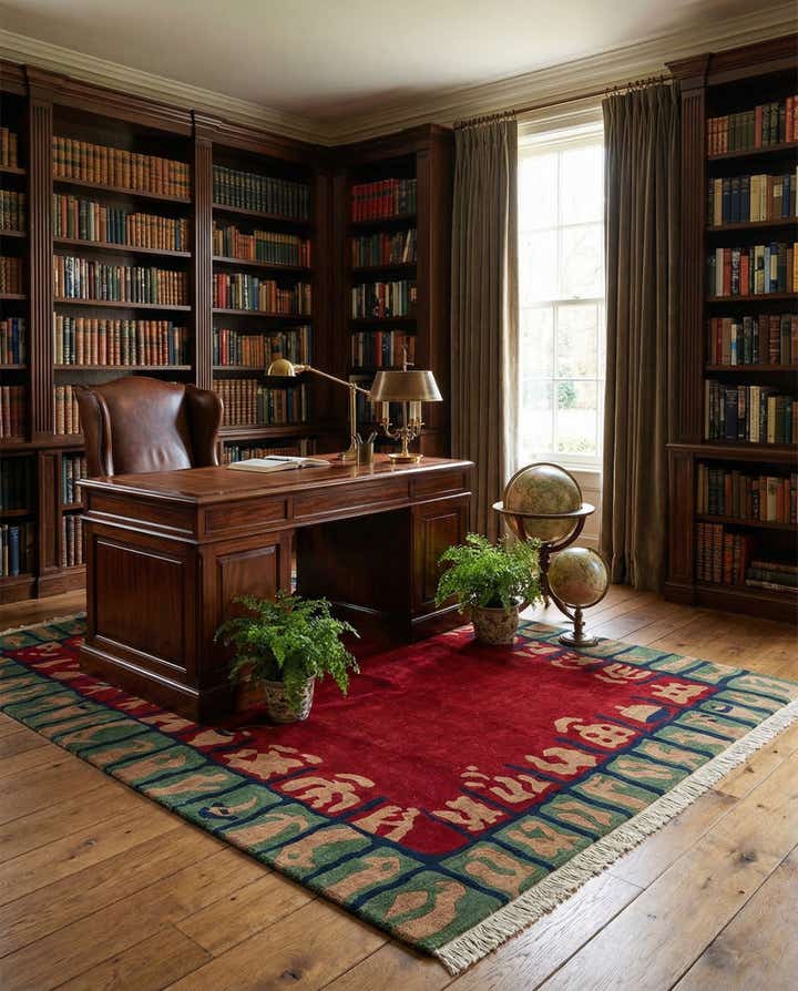 5' 10 x 7' 9 Hand Knotted Tibet Wool Rug