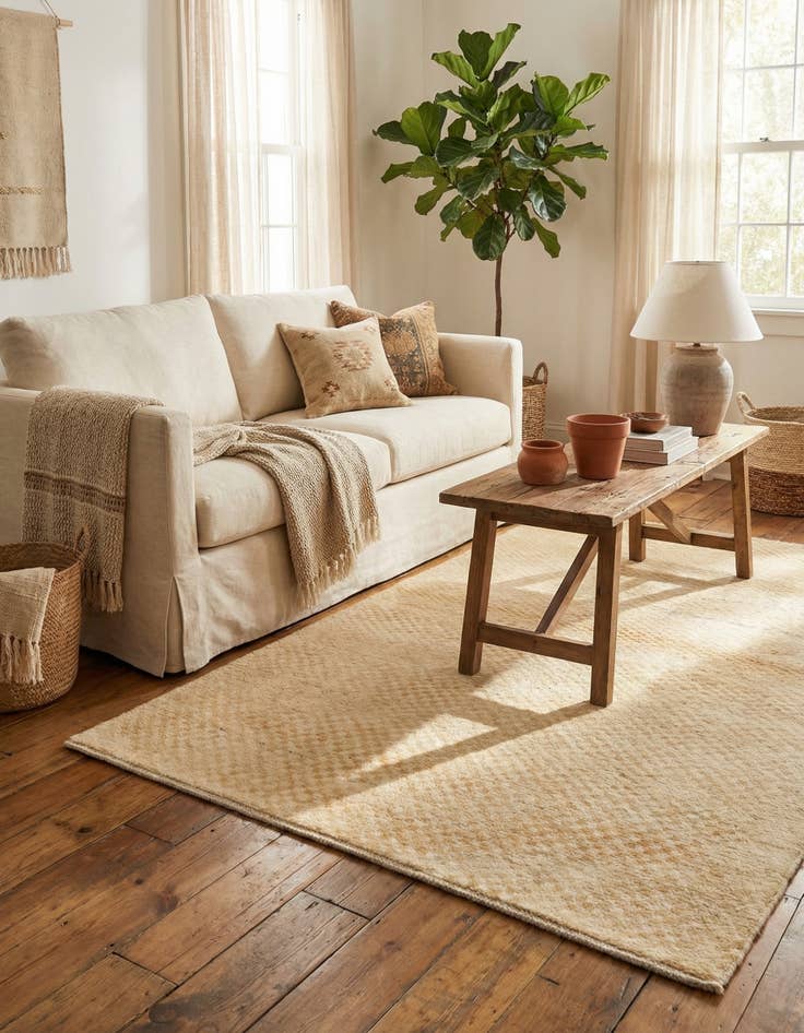 Detail image of  3' 4 x 4' 9  Hand Knotted Kashkuli Gabbeh Wool Rug