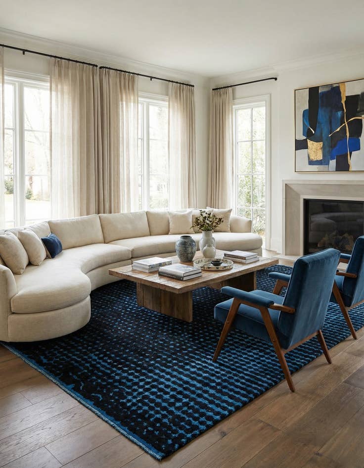 Detail image of 6' 5 x 10' 2  Hand Knotted Darya Wool Rug