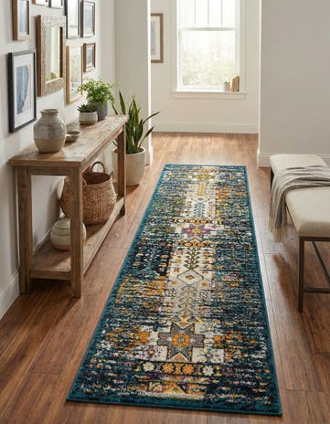 Teal Madeline Runner Rug