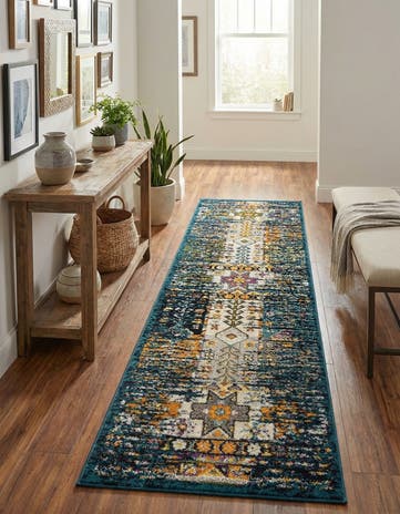 Teal Madeline Runner Rug
