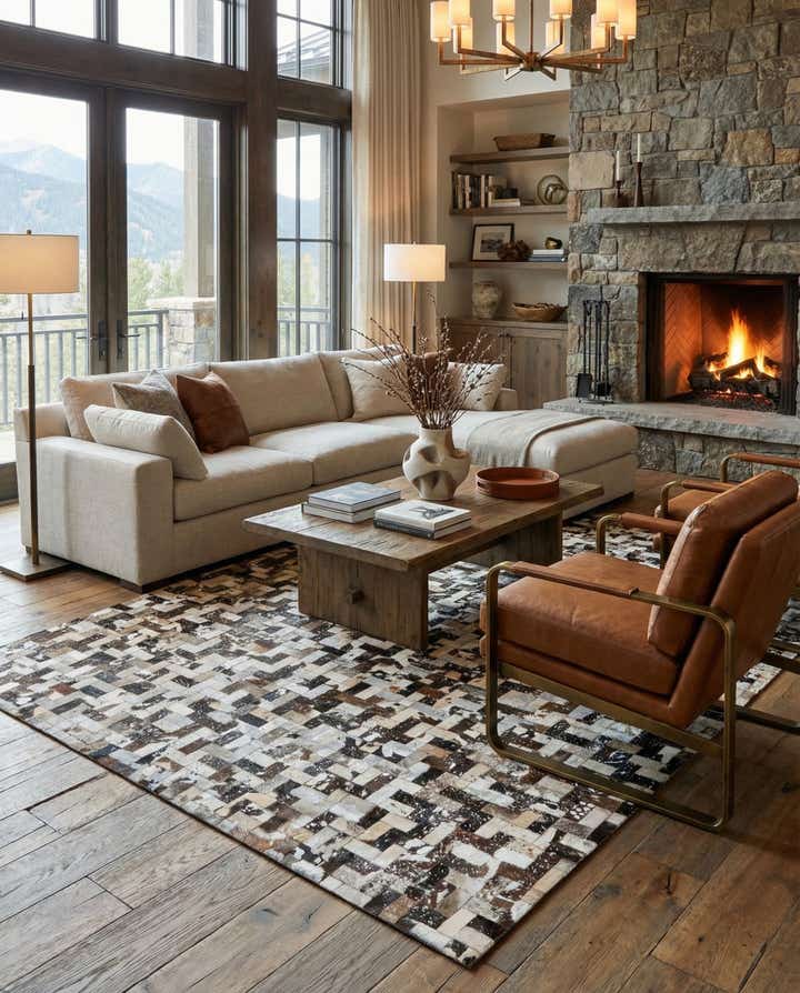 8' 1 x 10' Cowhide Stocks Rug