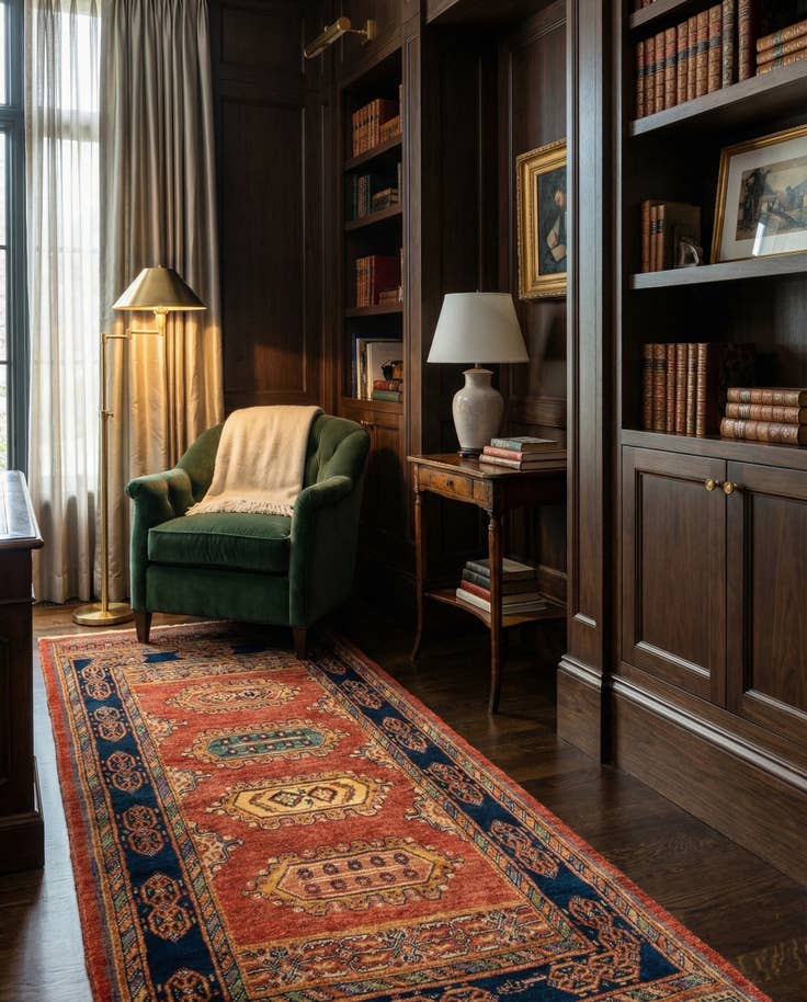 Detail image of 2' 10 x 6' 4 Luribaft Wool Runner Rug