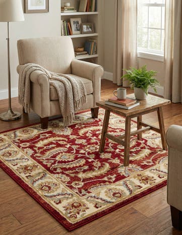 Red Aditi Square Rug