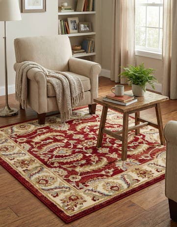 Red Aditi Square Rug