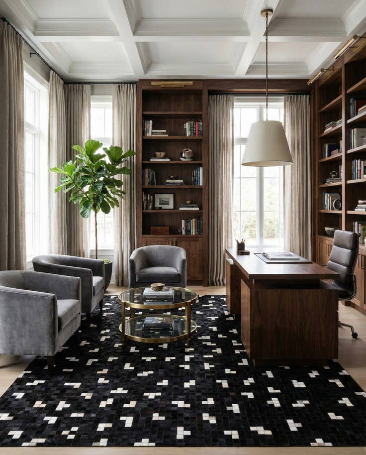 Detail image of 7' 11 x 9' 10 Cowhide Stocks Rug