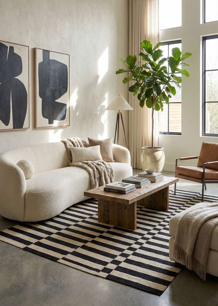 5' 7 x 7' 10 Hand Woven Kilim Modern Wool Rug