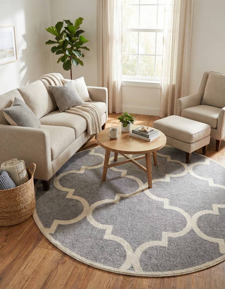 Detail image of  8' x 8' Lattice Round Rug