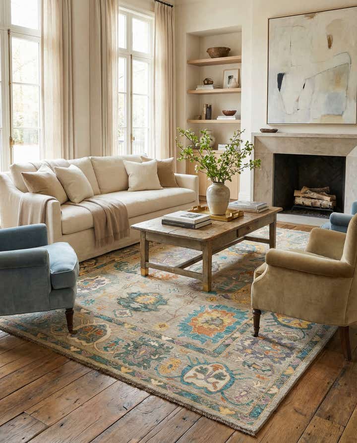 8' x 9' 10 Hand Knotted Oushak Rug