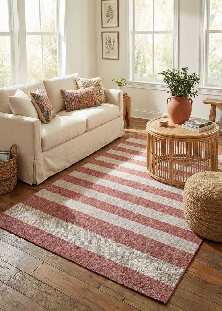 4' x 6' Easy-Clean Ribbon Indoor / Outdoor Rug