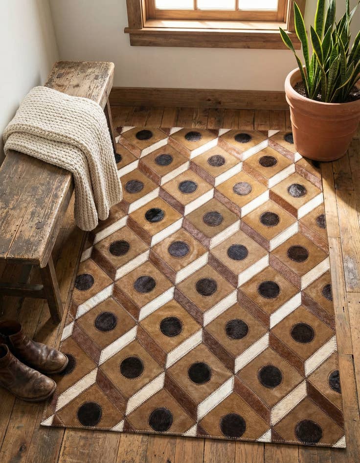 Detail image of 2' x 3' Cowhide Leather Rug