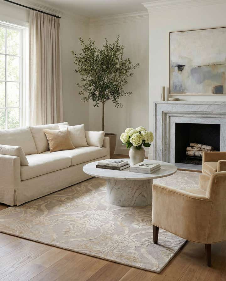 5' 8 x 8' Hand Knotted Darya Wool Rug