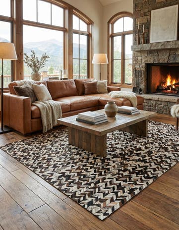 7' 7 x 9' 11 Cowhide Stocks Rug