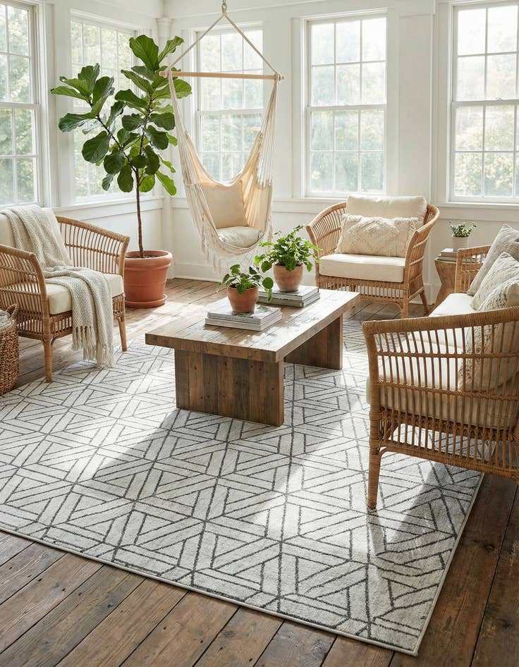 Detail image of 10' x 13' Lattice Trellis Rug