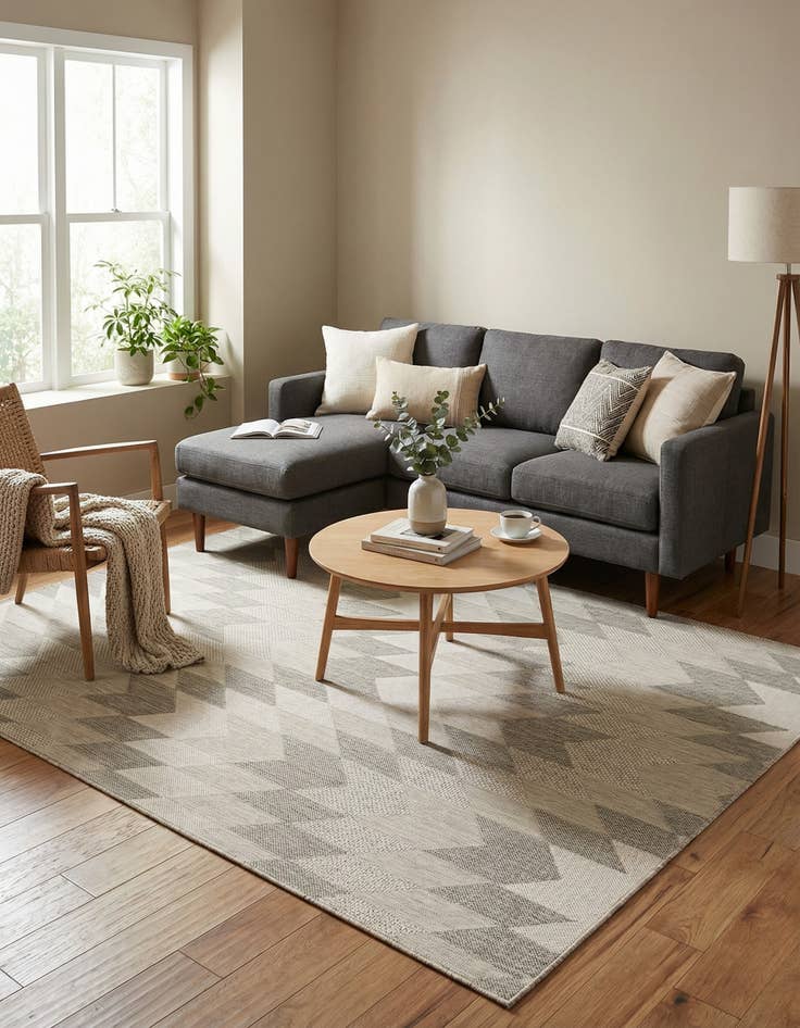 Detail image of 5' 3 x 8'  Washable Modern Indoor / Outdoor Rug