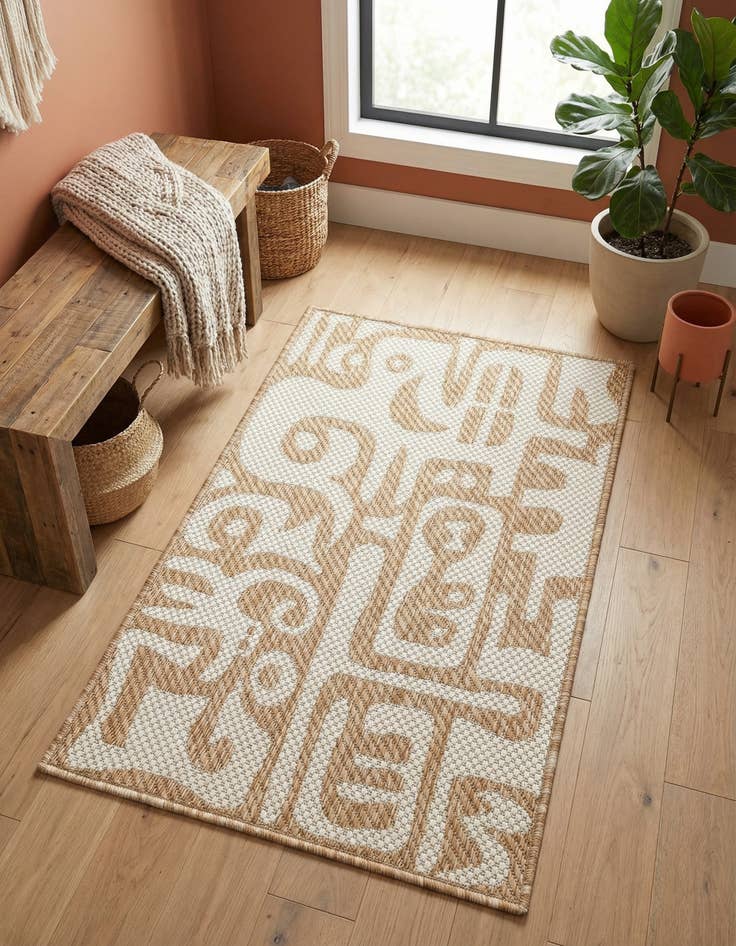Detail image of 2' x 3'  Washable Modern Indoor / Outdoor Rug