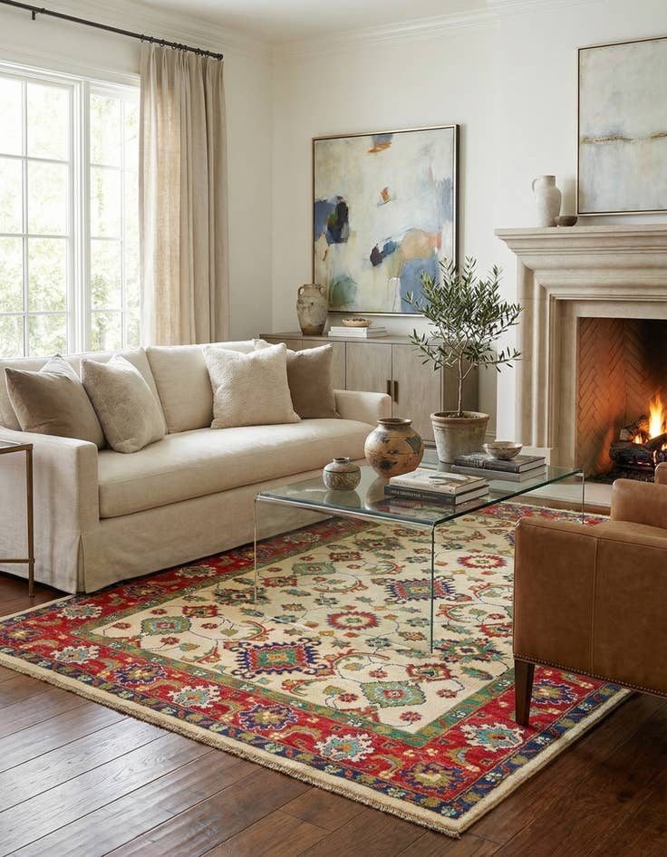 Detail image of 5' 2 x 7'  Hand Knotted Kazak Rug