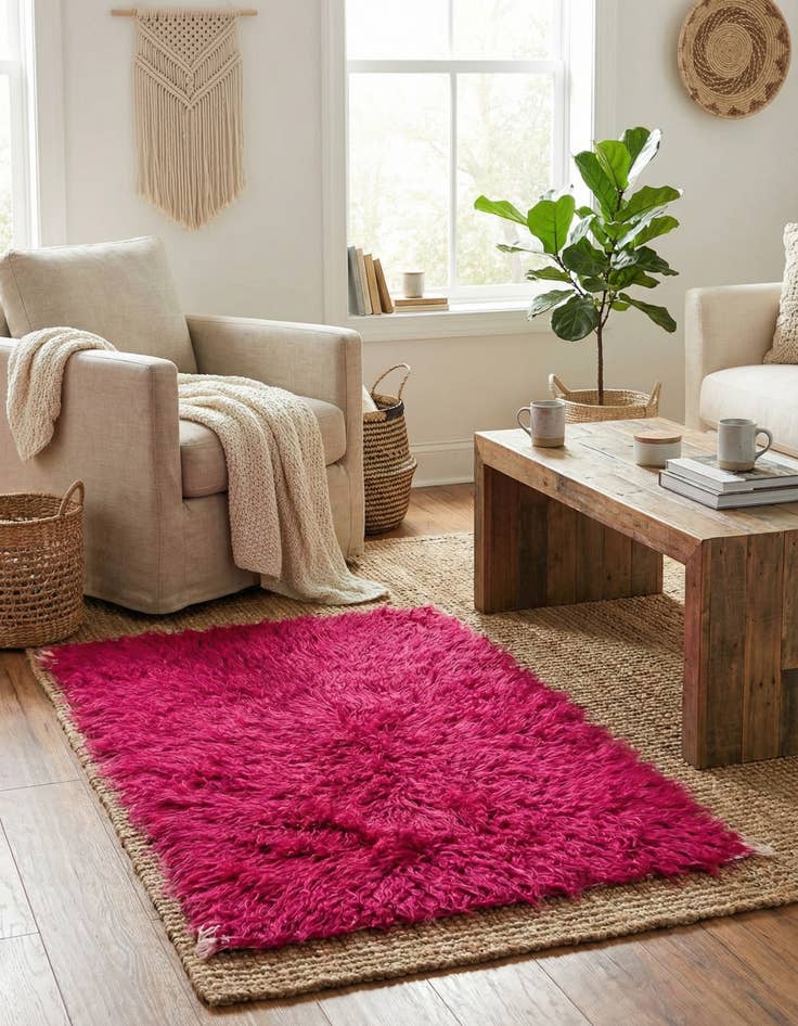 Detail image of  2' 6 x 4' 8  Hand Knotted Moroccan Wool Runner Rug