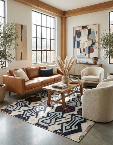 6' x 8' Hand Woven Kilim Modern Wool Rug