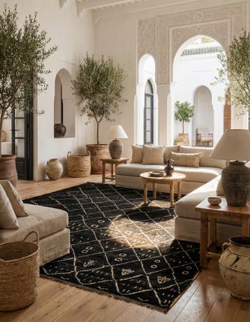 6' 8 x 9' 7 Hand Knotted Moroccan Wool Rug