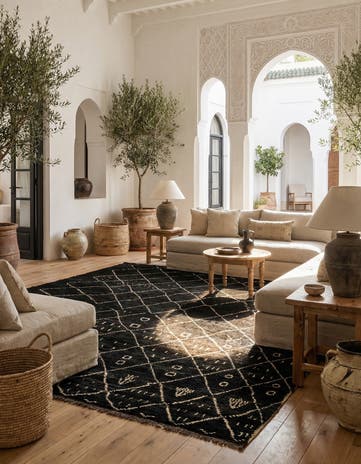 6' 8 x 9' 7 Hand Knotted Moroccan Wool Rug