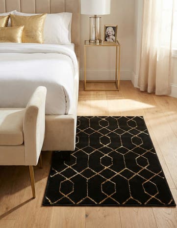 Black and Gold Marilyn Monroe™ Glam Trellis Rug