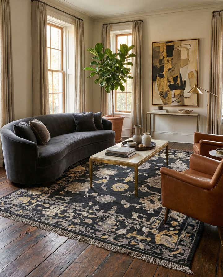 8' 8 x 12' 4 Hand Knotted Darya Wool Rug