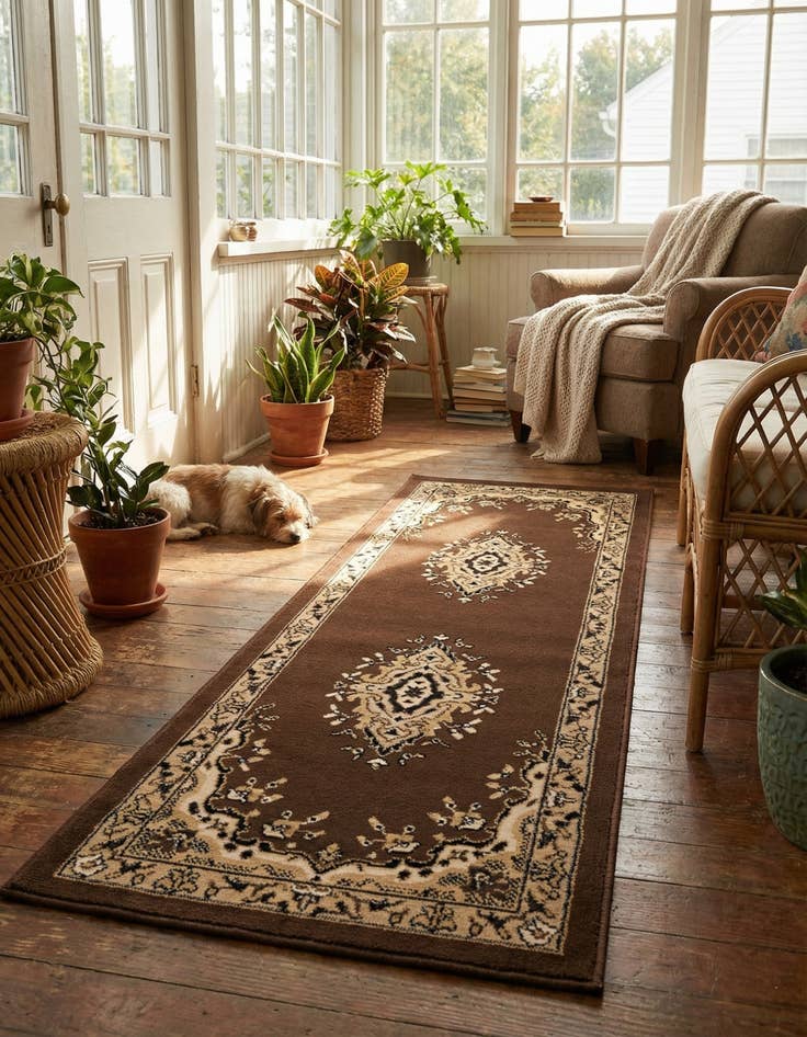 Detail image of 2' x 5' 3 Mashad Design Runner Rug