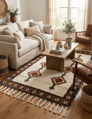 4' x 6' Hand Knotted Moroccan Wool Rug