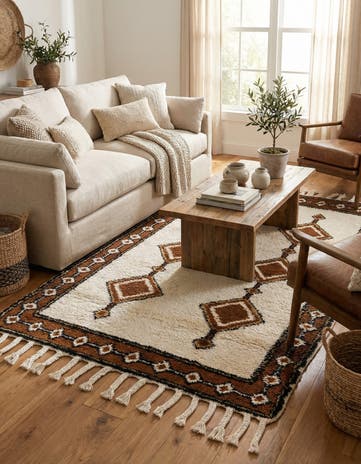 4' x 6' Hand Knotted Moroccan Wool Rug
