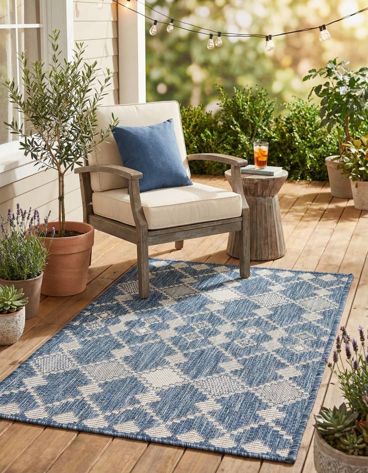 Detail image of 2' x 3'  Washable Trellis Indoor / Outdoor Rug