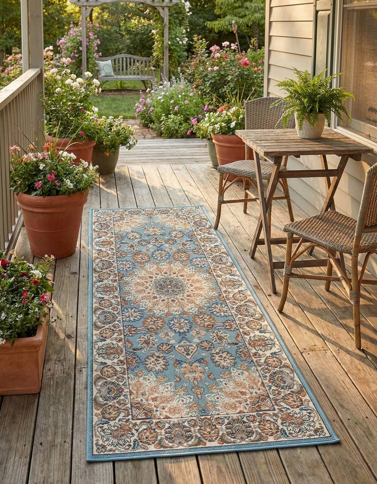 Detail image of 2' x 5' 1 Easy-Clean Traditional Indoor / Outdoor Runner Rug
